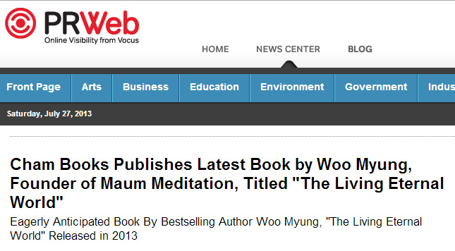 Cham Books Publishes Latest Book by Woo Myung, Founder of Meditation, Titled “The Living Eternal World”